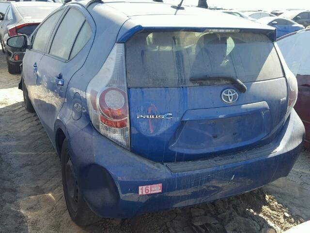 JTDKDTB3XC1020759 - 2012 TOYOTA PRIUS C BLUE photo 3