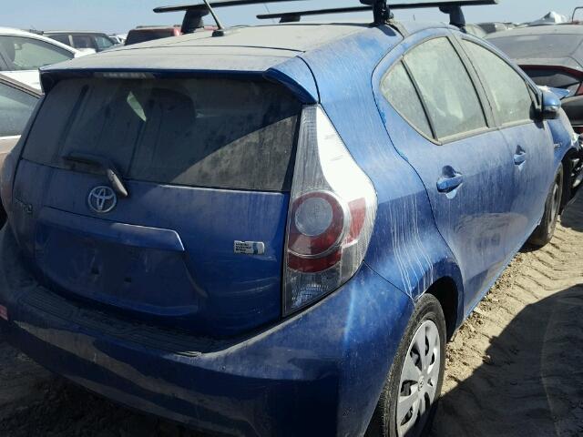 JTDKDTB3XC1020759 - 2012 TOYOTA PRIUS C BLUE photo 4