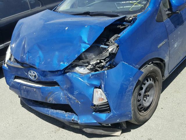 JTDKDTB3XC1020759 - 2012 TOYOTA PRIUS C BLUE photo 9