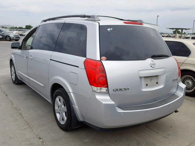 5N1BV28U74N331661 - 2004 NISSAN QUEST S SILVER photo 3