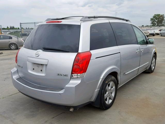 5N1BV28U74N331661 - 2004 NISSAN QUEST S SILVER photo 4