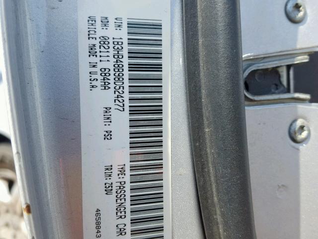 1B3HB48B98D524277 - 2008 DODGE CALIBER SX SILVER photo 10