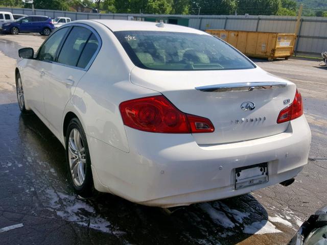 JN1CV6AP1CM629618 - 2012 INFINITI G37 BASE WHITE photo 3