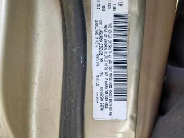 1J4GW48NX1C563135 - 2001 JEEP GRAND CHER CREAM photo 10