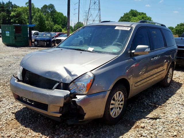 KNDMG4C71B6378227 - 2011 KIA SEDONA LX GRAY photo 2