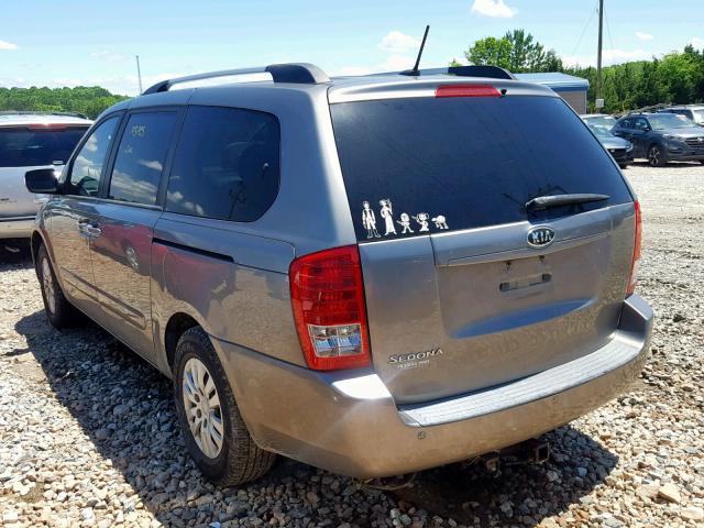 KNDMG4C71B6378227 - 2011 KIA SEDONA LX GRAY photo 3