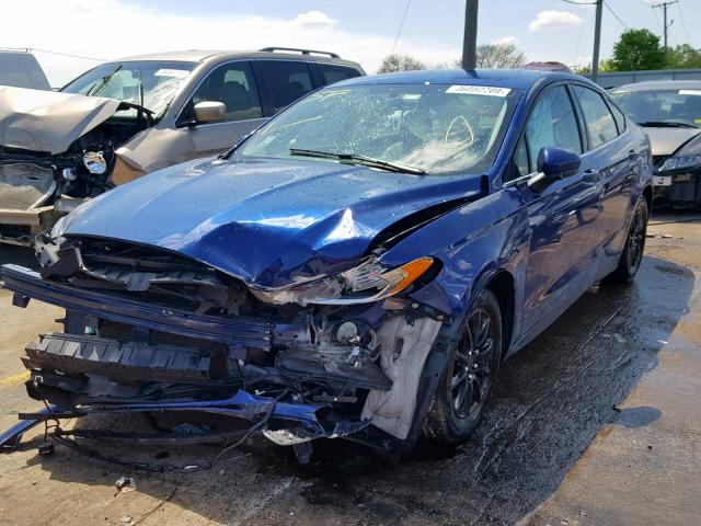 3FA6P0G76GR163809 - 2016 FORD FUSION S BLUE photo 2