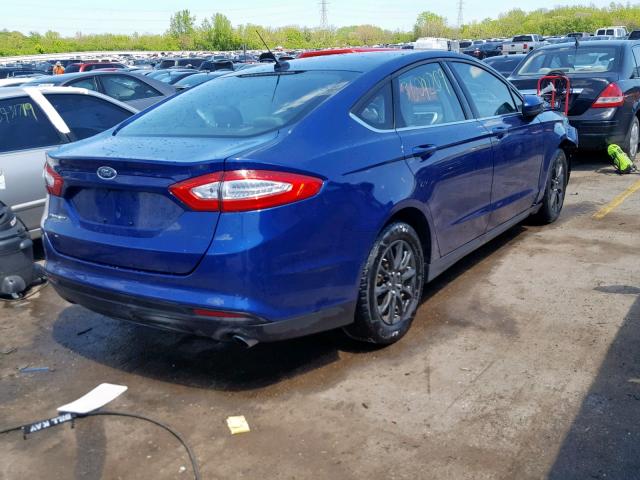 3FA6P0G76GR163809 - 2016 FORD FUSION S BLUE photo 4