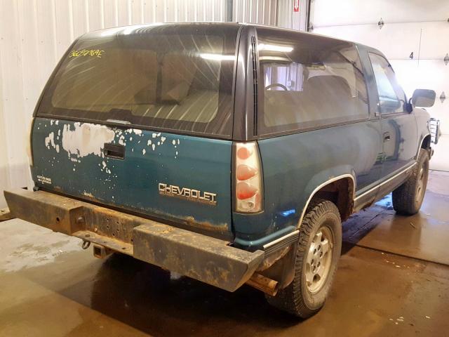 1GNEK18K0NJ321332 - 1992 CHEVROLET BLAZER K15 GREEN photo 4