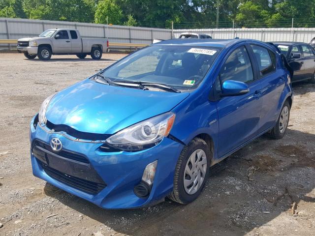 JTDKDTB38F1107130 - 2015 TOYOTA PRIUS C BLUE photo 2