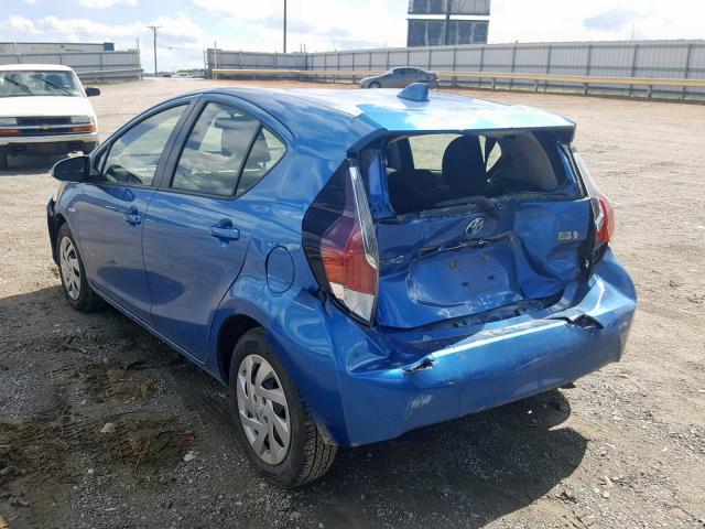 JTDKDTB38F1107130 - 2015 TOYOTA PRIUS C BLUE photo 3