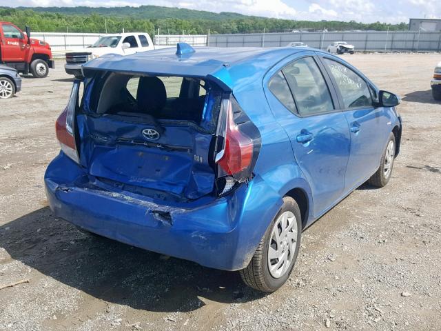 JTDKDTB38F1107130 - 2015 TOYOTA PRIUS C BLUE photo 4