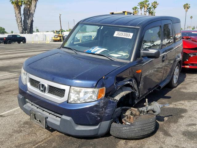 5J6YH1H78AL003628 - 2010 HONDA ELEMENT EX BLUE photo 2