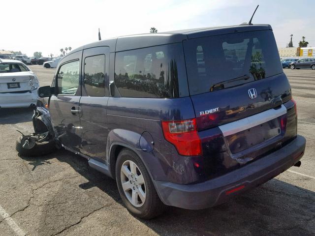 5J6YH1H78AL003628 - 2010 HONDA ELEMENT EX BLUE photo 3