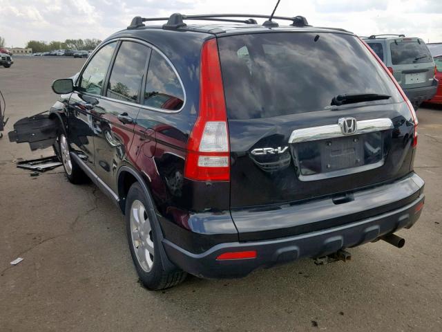 JHLRE48728C039560 - 2008 HONDA CR-V EXL BLACK photo 3