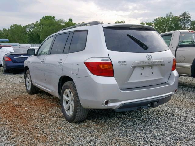 JTEDS41A882001340 - 2008 TOYOTA HIGHLANDER SILVER photo 3