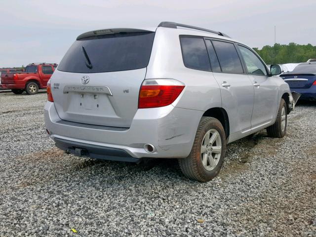 JTEDS41A882001340 - 2008 TOYOTA HIGHLANDER SILVER photo 4