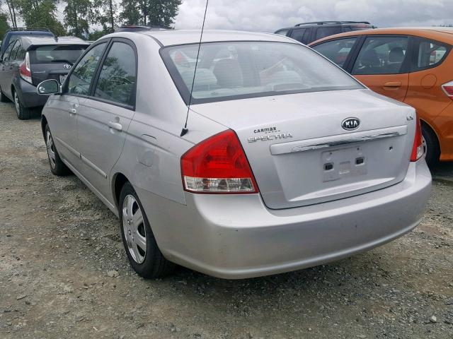 KNAFE121785562240 - 2008 KIA SPECTRA EX SILVER photo 3