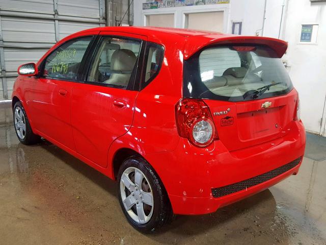 KL1TG66E59B381903 - 2009 CHEVROLET AVEO LT RED photo 3