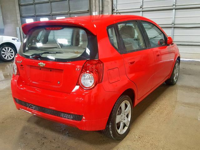 KL1TG66E59B381903 - 2009 CHEVROLET AVEO LT RED photo 4