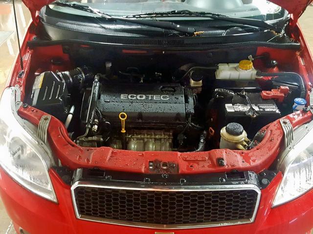 KL1TG66E59B381903 - 2009 CHEVROLET AVEO LT RED photo 7