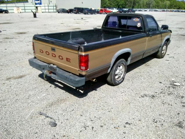 1B7GL26X1MS212910 - 1991 DODGE DAKOTA BROWN photo 4