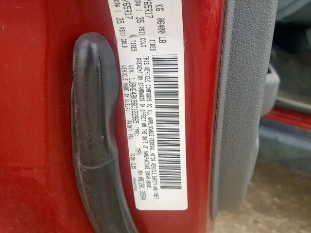 1J8HG48K96C122965 - 2006 JEEP COMMANDER 红色 照片 10