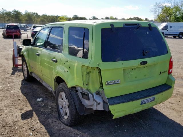 1FMCU59H58KA07531 - 2008 FORD ESCAPE HEV GREEN photo 3