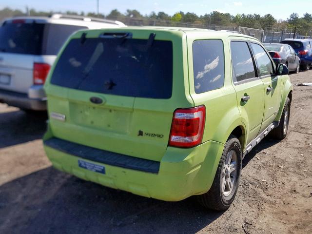 1FMCU59H58KA07531 - 2008 FORD ESCAPE HEV GREEN photo 4