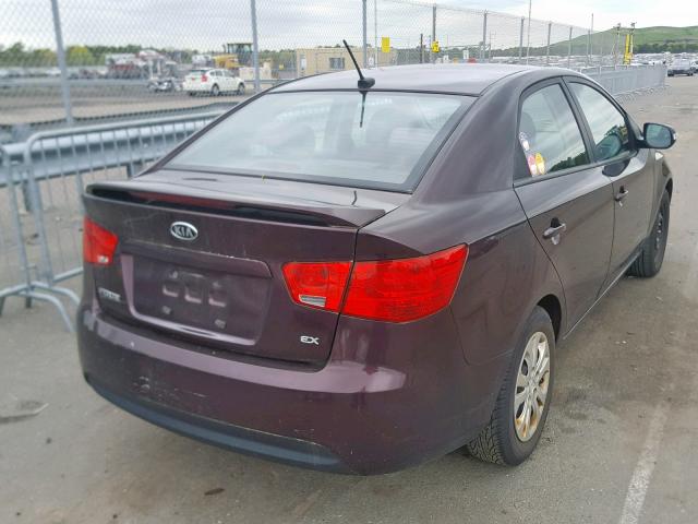 KNAFU4A21A5192570 - 2010 KIA FORTE EX BURGUNDY photo 4