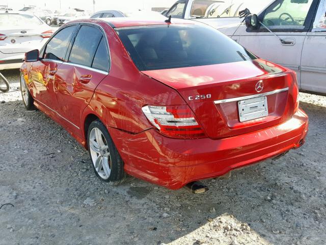 WDDGF4HB0ER309485 - 2014 MERCEDES-BENZ C 250 RED photo 3