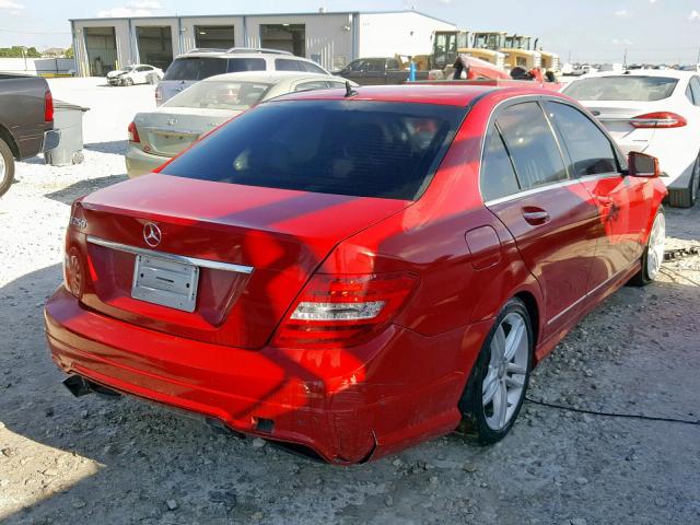 WDDGF4HB0ER309485 - 2014 MERCEDES-BENZ C 250 RED photo 4