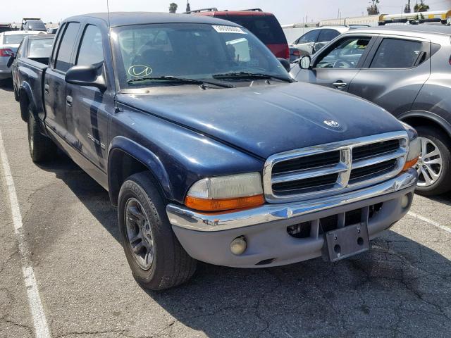 1B7HL48N52S656266 - 2002 DODGE DAKOTA QUA BLUE photo 1