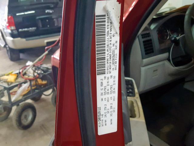 1J8GP28K28W255911 - 2008 JEEP LIBERTY SP RED photo 10