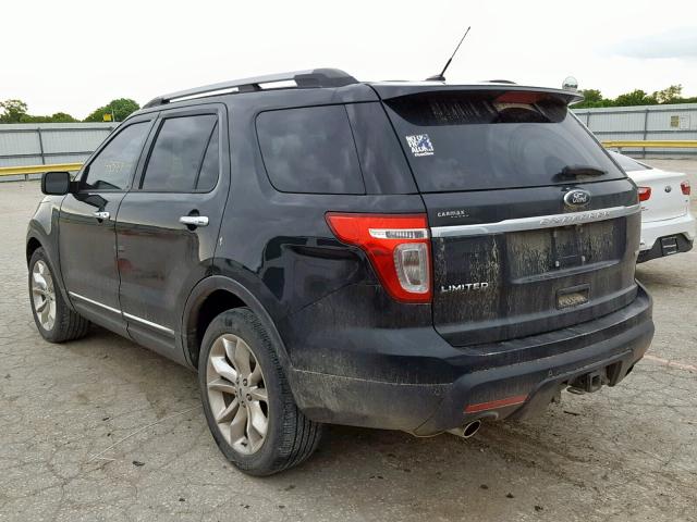 1FM5K8F83DGB33615 - 2013 FORD EXPLORER L BLACK photo 3