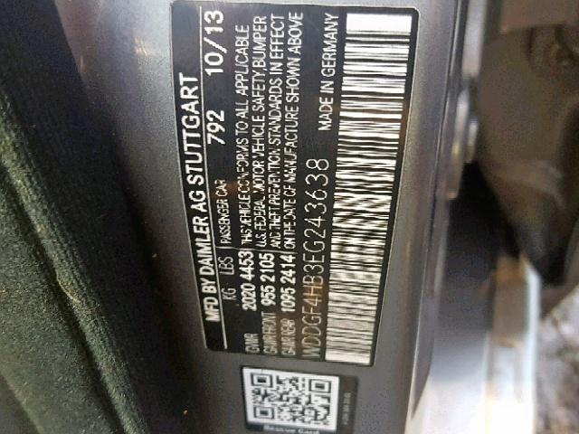 WDDGF4HB3EG243638 - 2014 MERCEDES-BENZ C 250 GRAY photo 10