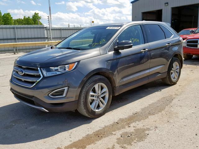 2FMPK3J92JBB73456 - 2018 FORD EDGE SEL GRAY photo 2