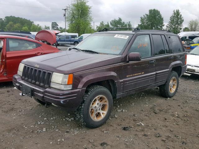 1J4GZ78S9WC141847 - 1998 JEEP GRAND CHER PURPLE photo 2