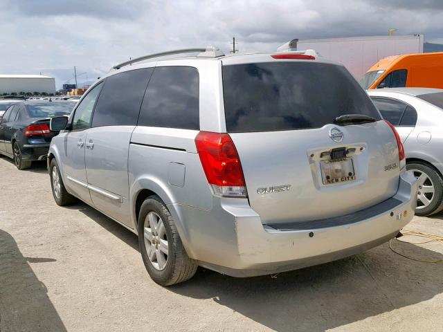 5N1BV28U34N344987 - 2004 NISSAN QUEST S WHITE photo 3