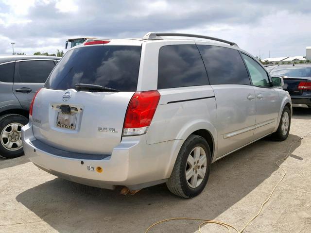 5N1BV28U34N344987 - 2004 NISSAN QUEST S WHITE photo 4