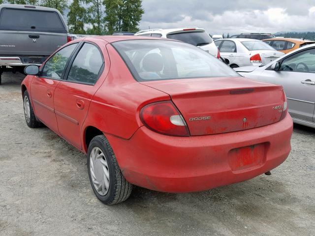 1B3ES46C02D618182 - 2002 DODGE NEON SE RED photo 3