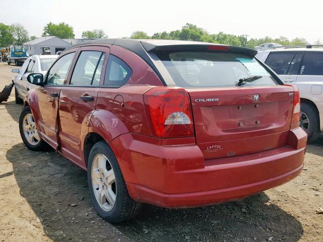 1B3HB48BX7D127613 - 2007 DODGE CALIBER SX BURGUNDY photo 3