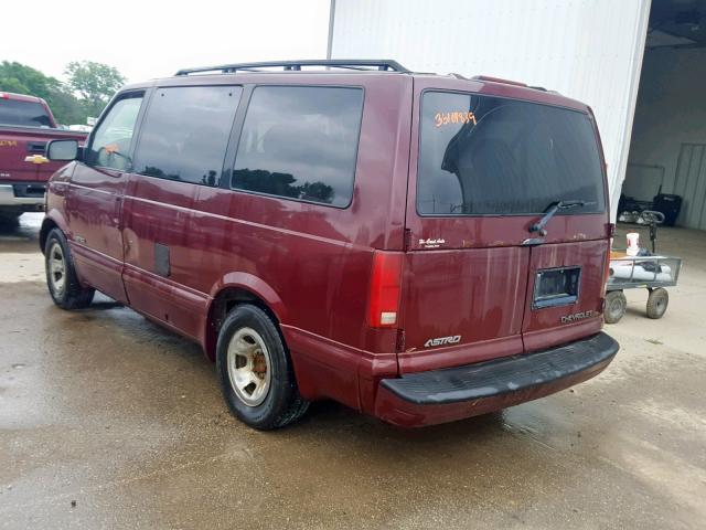 1GNDM19W21B104909 - 2001 CHEVROLET ASTRO MAROON photo 3