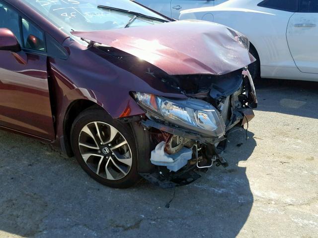 19XFB2F9XDE084847 - 2013 HONDA CIVIC EXL 勃艮第红 照片 9