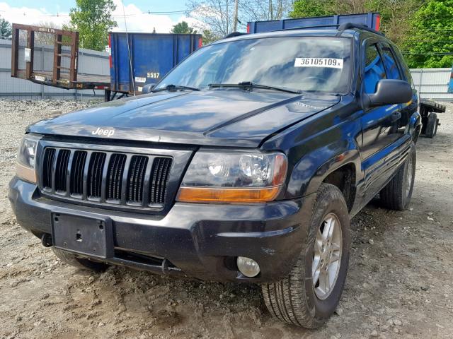 1J4GW48N04C147325 - 2004 JEEP GRAND CHER BLACK photo 2