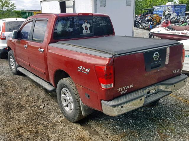 1N6AA07B54N586550 - 2004 NISSAN TITAN RED photo 3