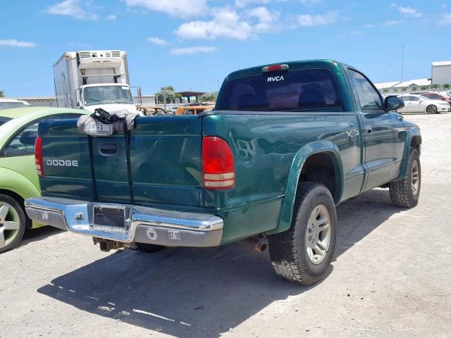 1D7GG46XX3S291174 - 2003 DODGE DAKOTA SLT GREEN photo 4