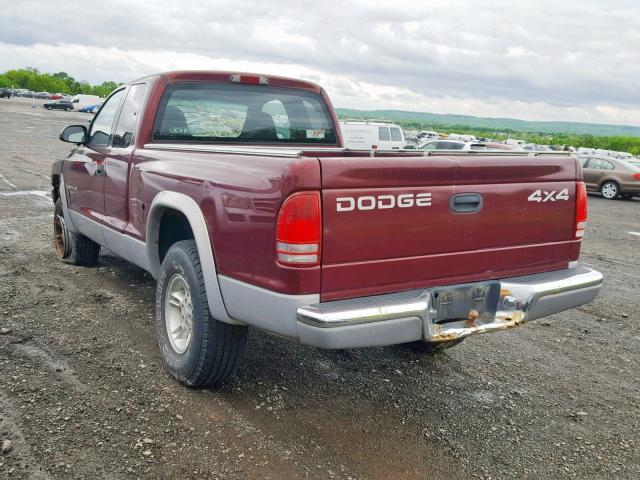 1B7GG22N5YS593174 - 2000 DODGE DAKOTA RED photo 3