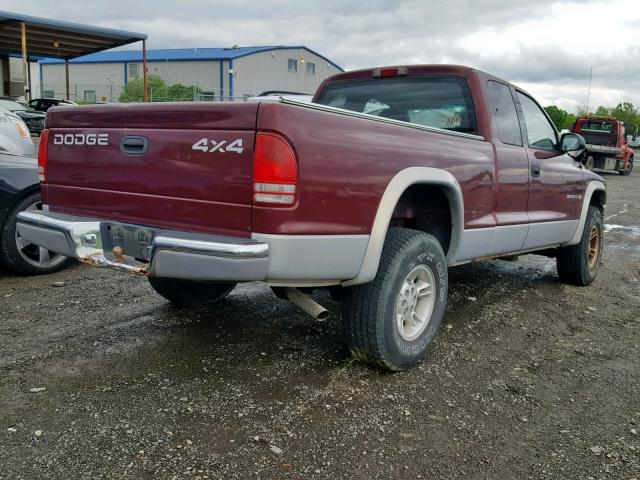 1B7GG22N5YS593174 - 2000 DODGE DAKOTA RED photo 4