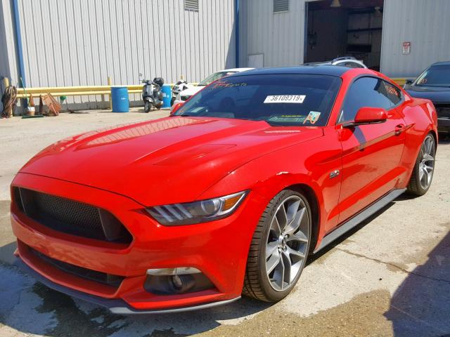 1FA6P8CF0G5220102 - 2016 FORD MUSTANG GT RED photo 2